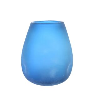 Vaso Decorativo em Vidro Azul Marino G