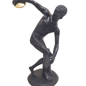 Escultura Decorativa Em Resina Atleta Preto