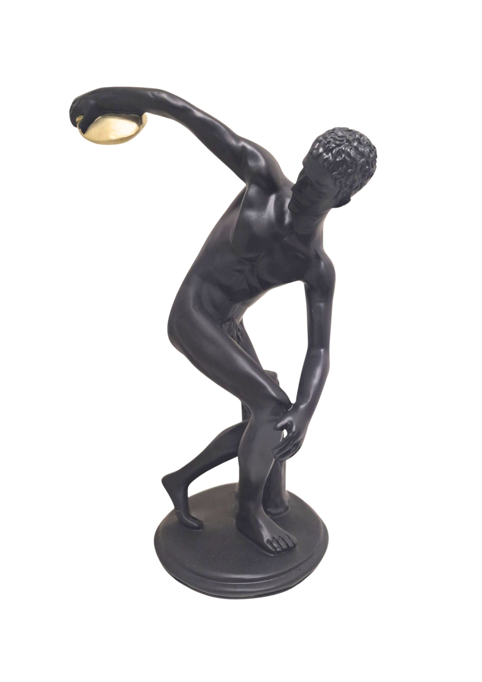 Escultura Decorativa Em Resina Atleta Preto