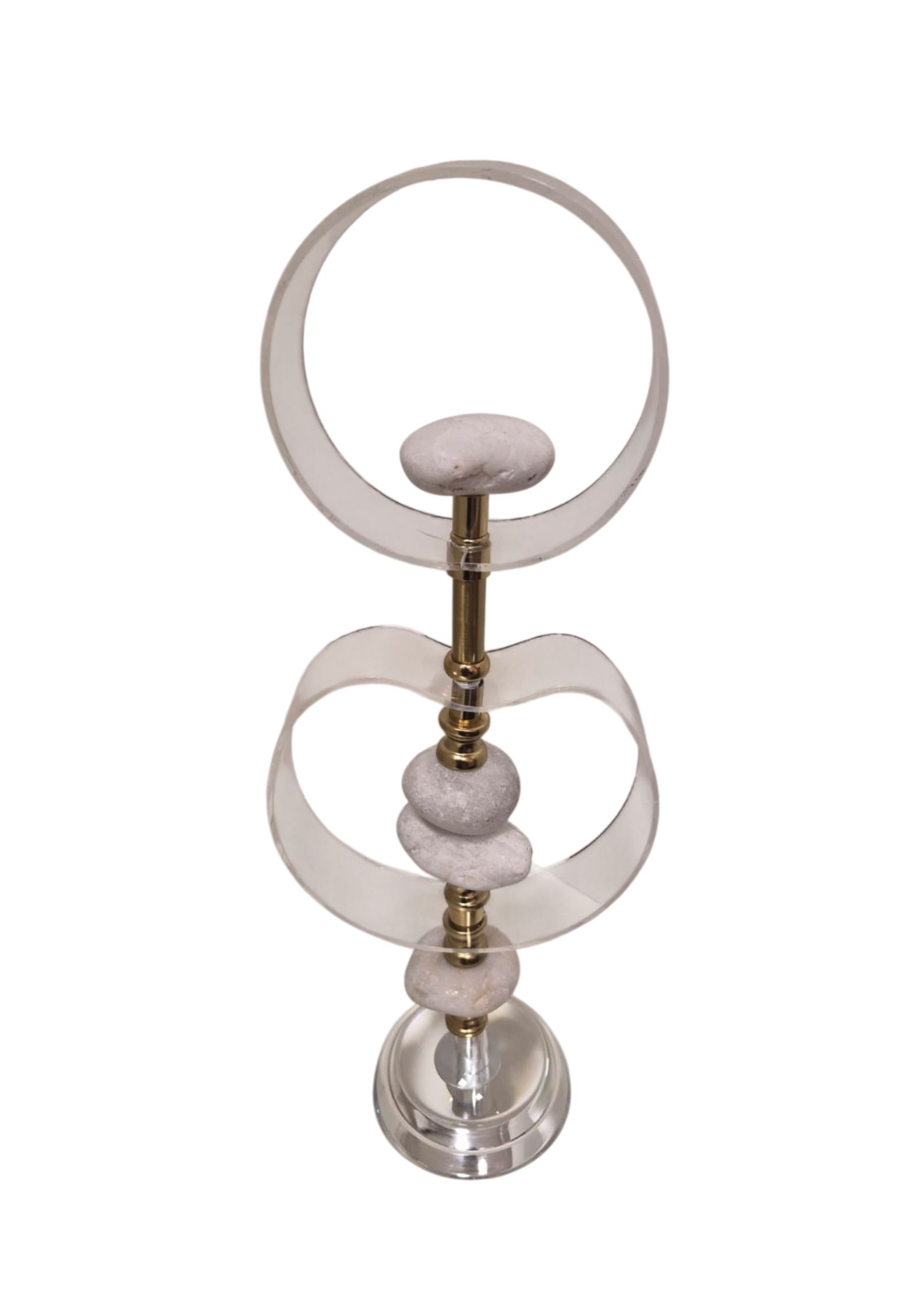 Escultura Decorativa Em Cristal Com Pedras e Acrílico - M - Imagem 2