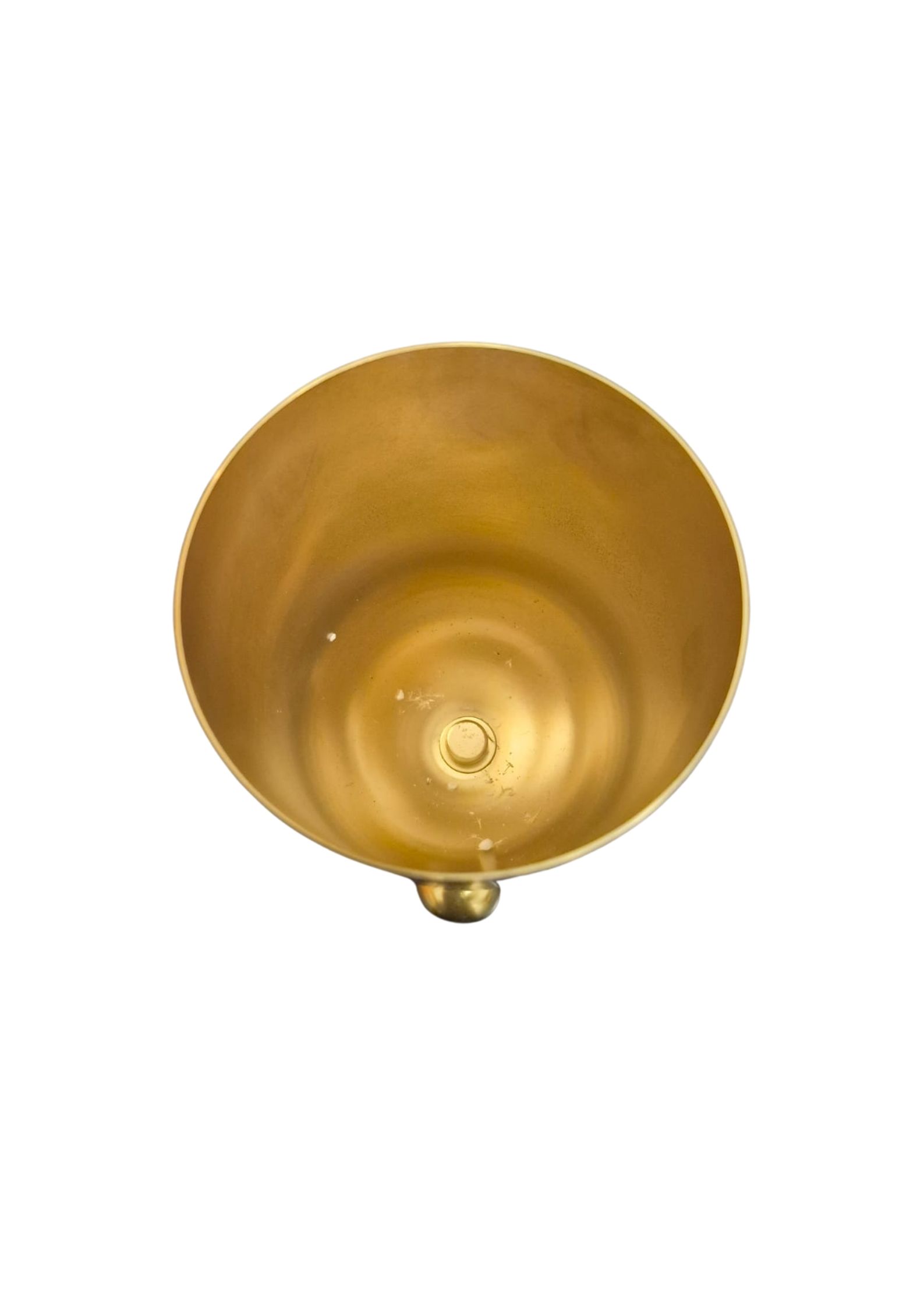 Vaso Decorativo em Mármore Branco e Metal Dourado P - Imagem 3