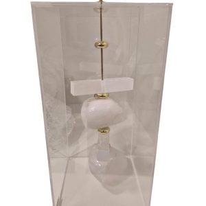 Cubo Decorativo Em Acrílico Com Selenita e Quartzo Branco