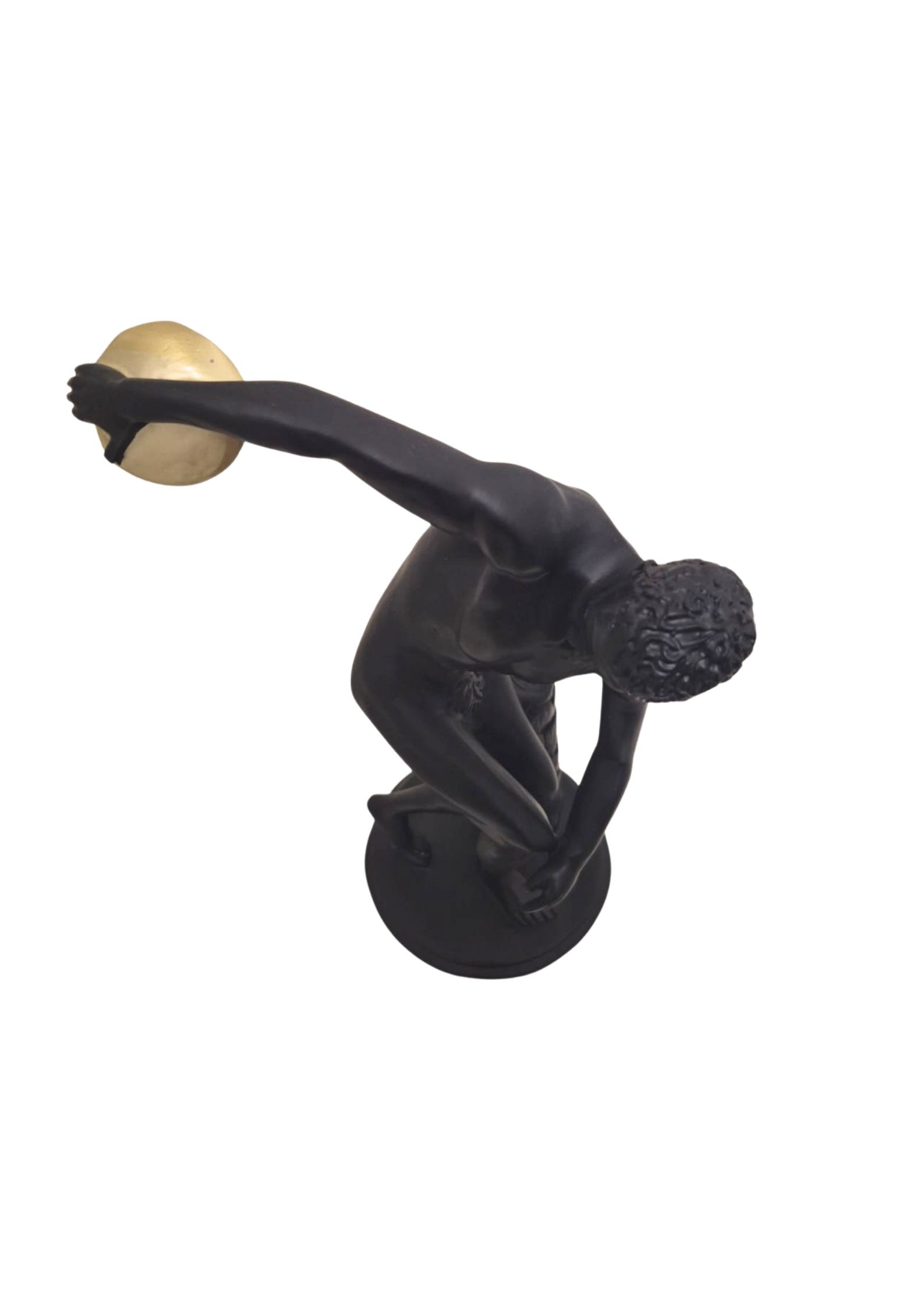 Escultura Decorativa Em Resina Atleta Preto - Imagem 2