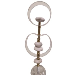 Escultura Decorativa Em Cristal Com Pedras e Acrílico - M