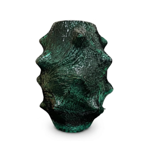  Vaso Decorativo em Vidro Verde com Pontas – M