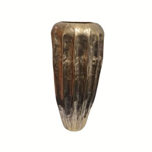 Vaso Em Metal Dourado Envelhecido