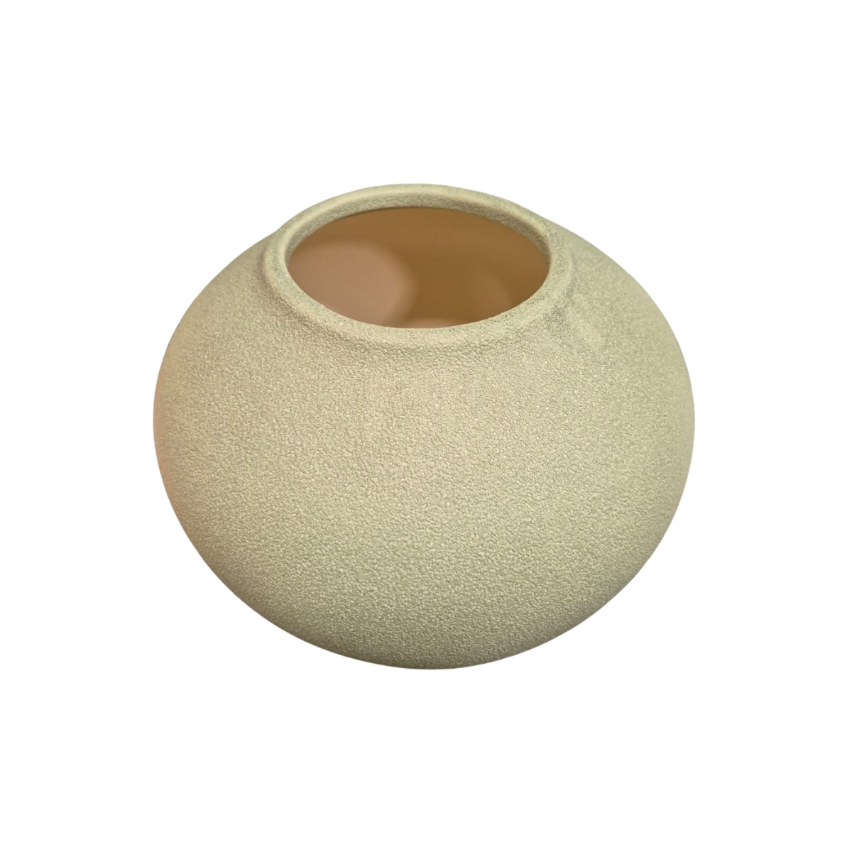 Vaso Decorativo Em Cerâmica Texturizado Verde G - Imagem 2