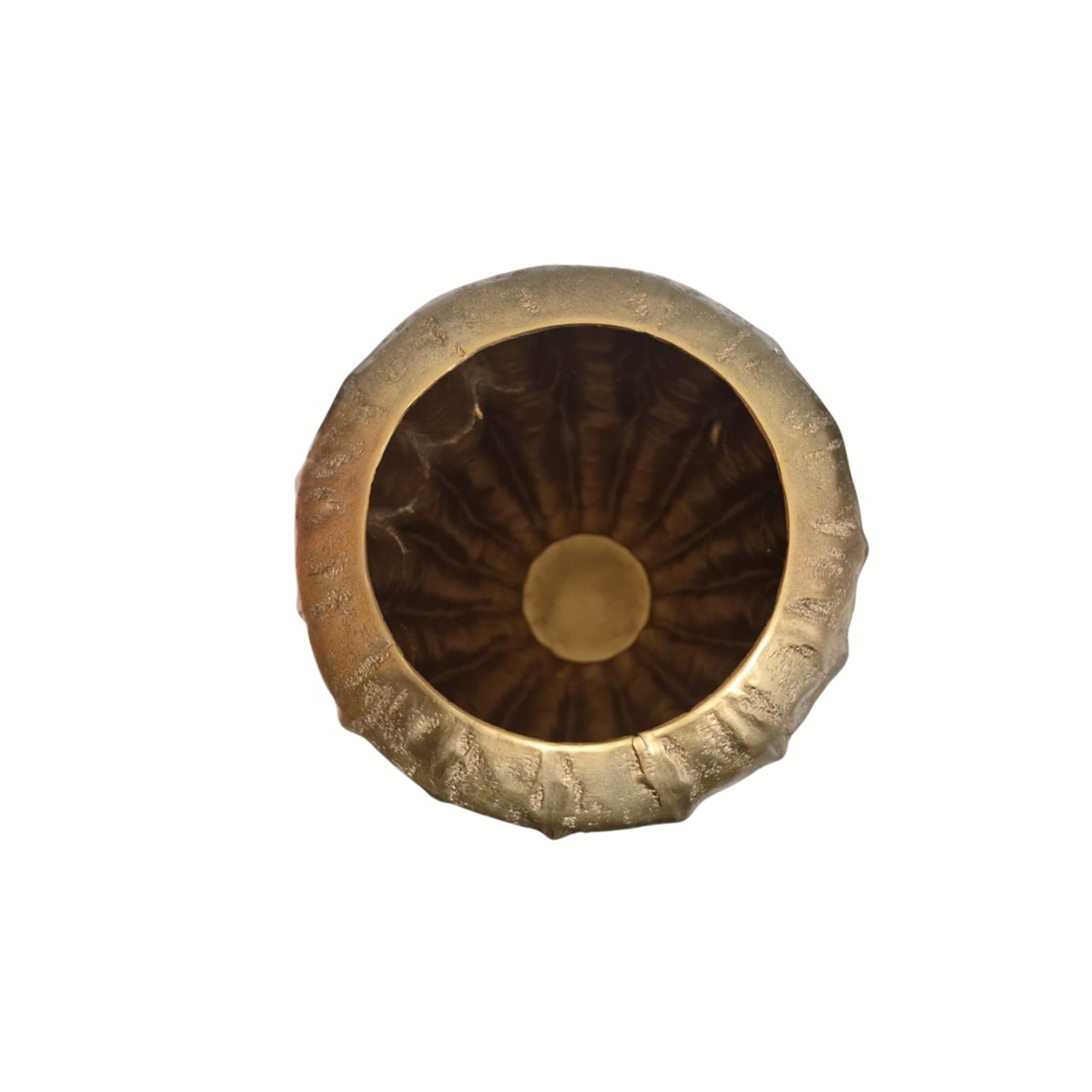 Vaso Em Metal Dourado Envelhecido - Imagem 2