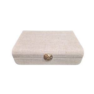 Caixa Decorativa em MDF Revestida em Linho Off White