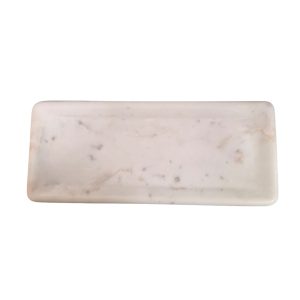 Bandeja Decorativa em Mármore Branco P