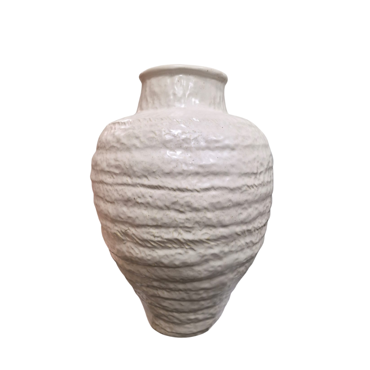 Vaso Decorativo Em Cerâmica Branco