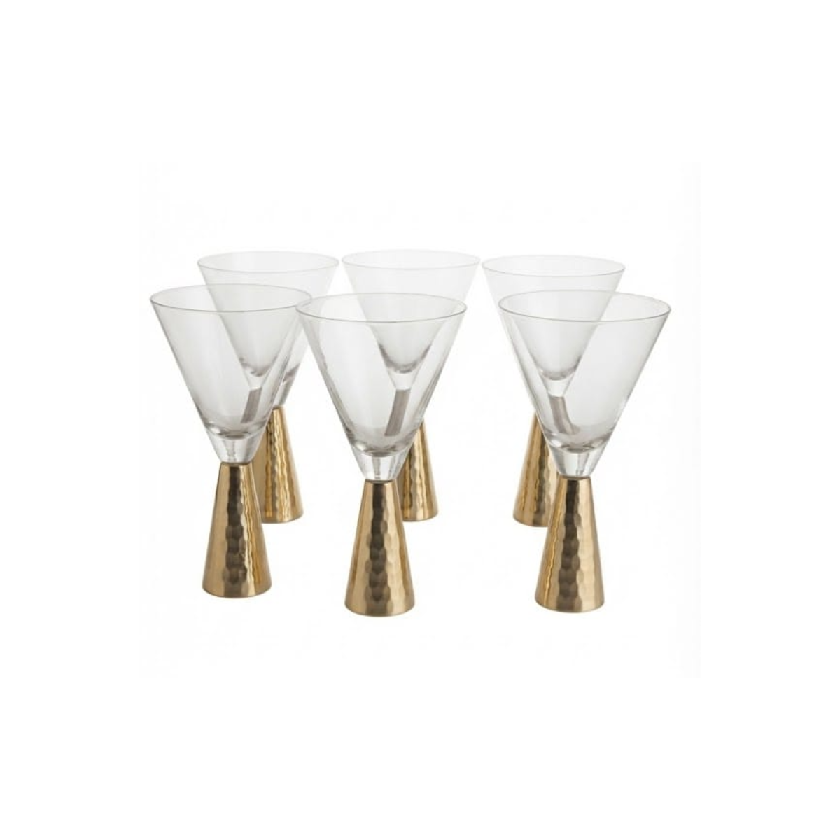 Set Taças Com Pé Dourado