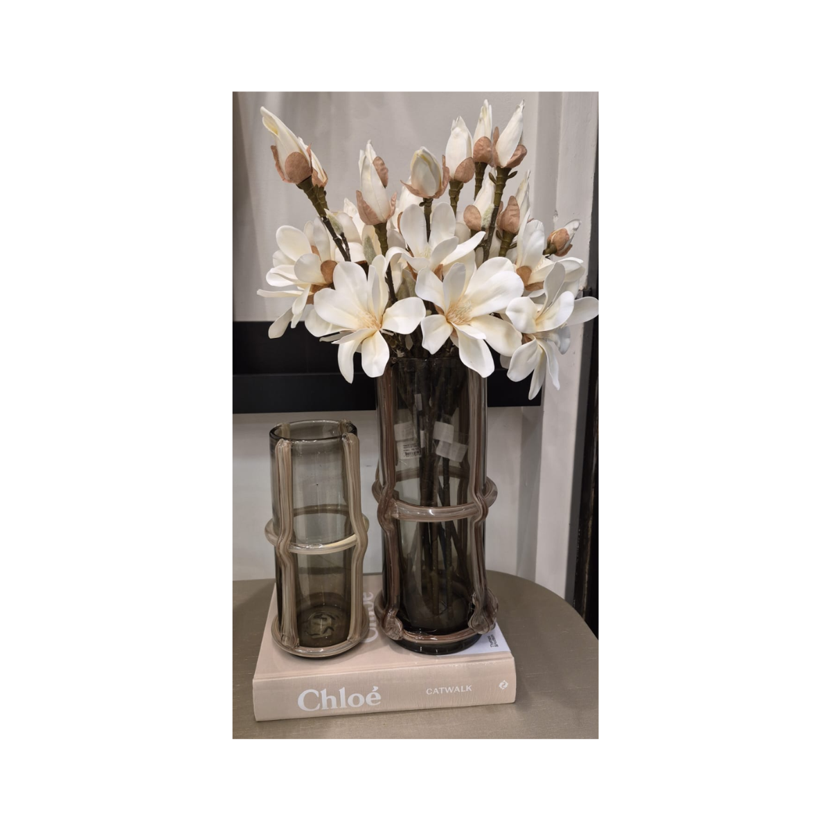 Vaso Decorativo Em Vidro Fumê P - Imagem 3