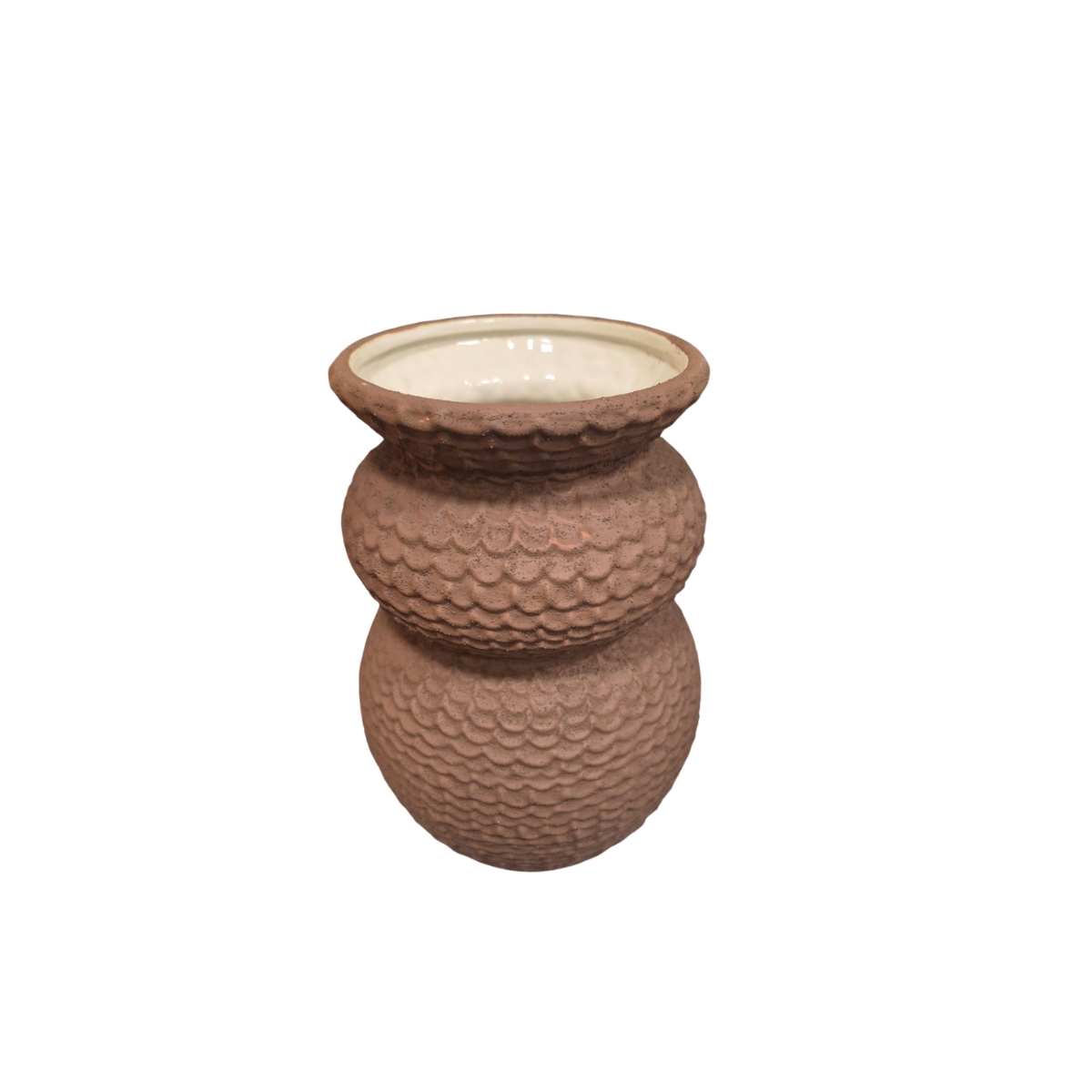 Vaso Decorativo em Cerâmica Texturizada Marrom M - Imagem 2