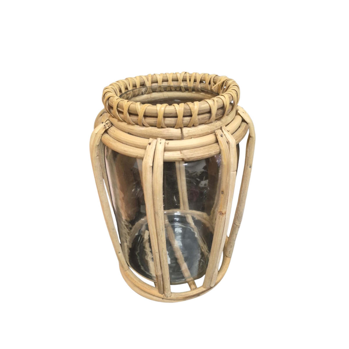 Castiçal em Vidro com Revestimento em Bambu Natural G - Imagem 3