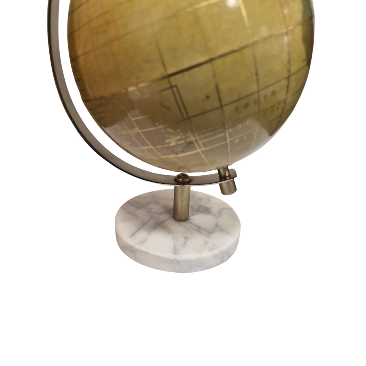 Globo Decorativo Em Metal Com Base de Mármore Branco - Imagem 3