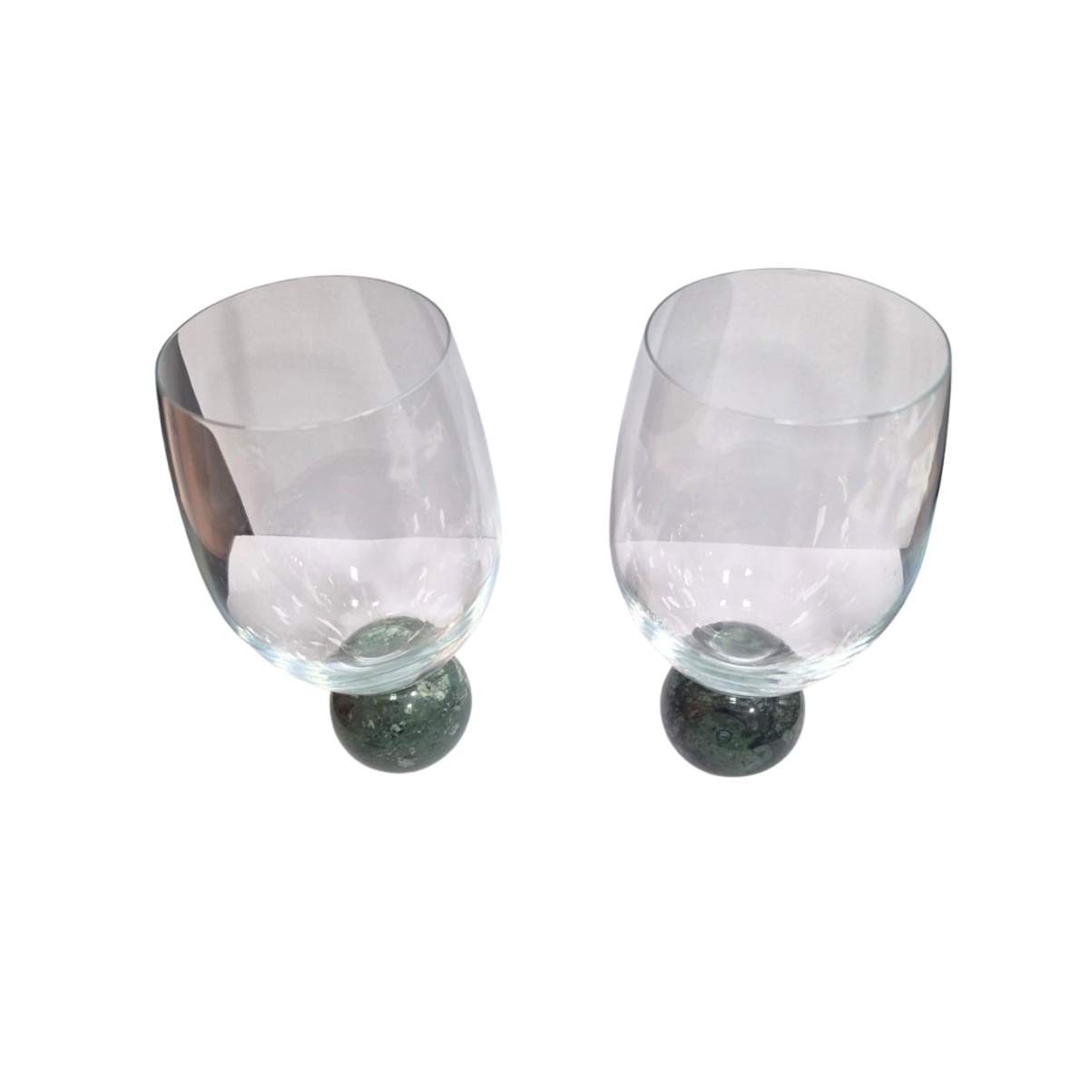 Jogo 2 Taças Para Vinho em Cristal e Mármore Verde - Imagem 2