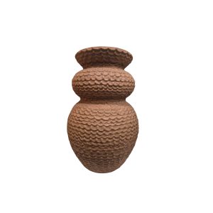 Vaso Decorativo em Cerâmica Texturizada Marrom M