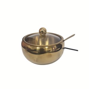 Açucareiro / Molheira em Aço Inox Dourado