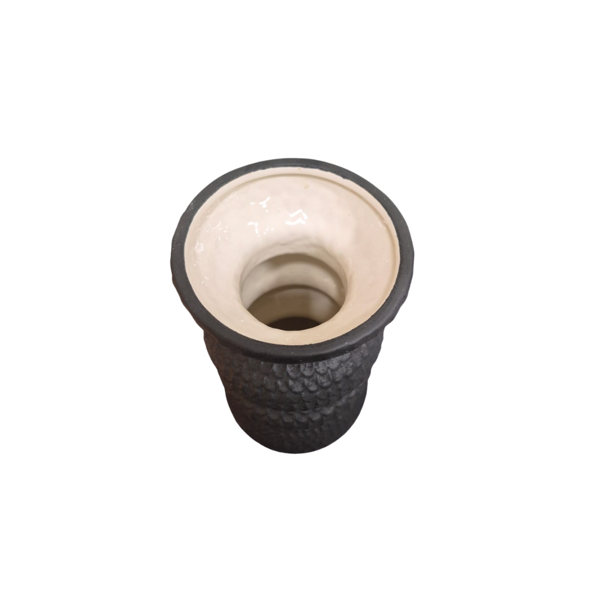 Vaso Decorativo Em Cerâmica Texturizada Preto G - Imagem 3