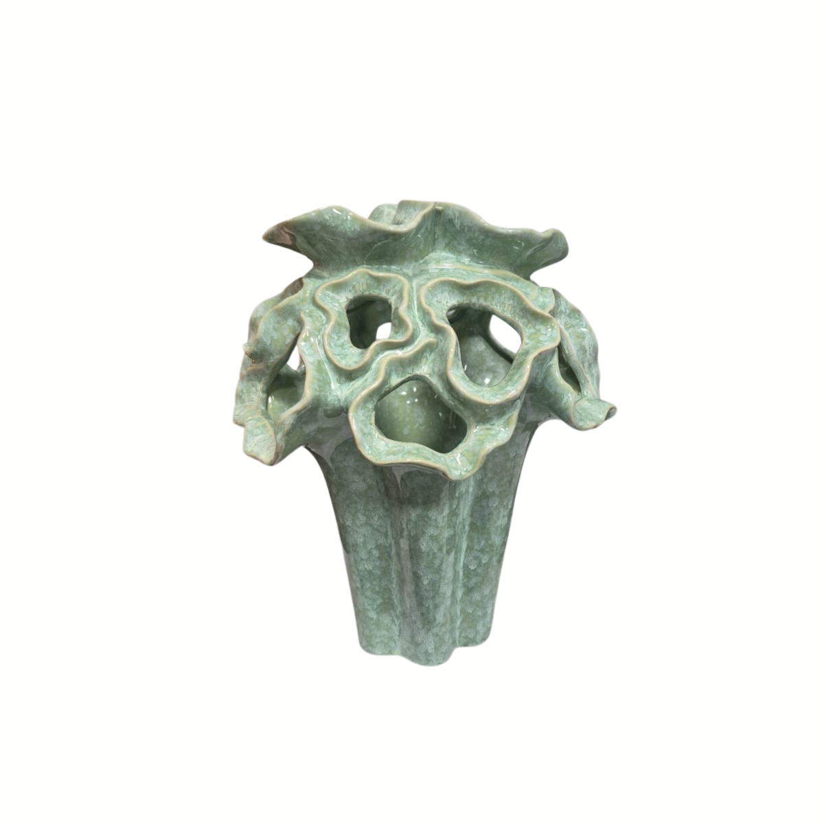 Vaso Decorativo Em Cerâmica Verde