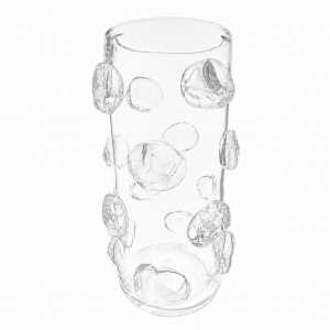 Vaso Decorativo em Vidro Incolor com Esferas