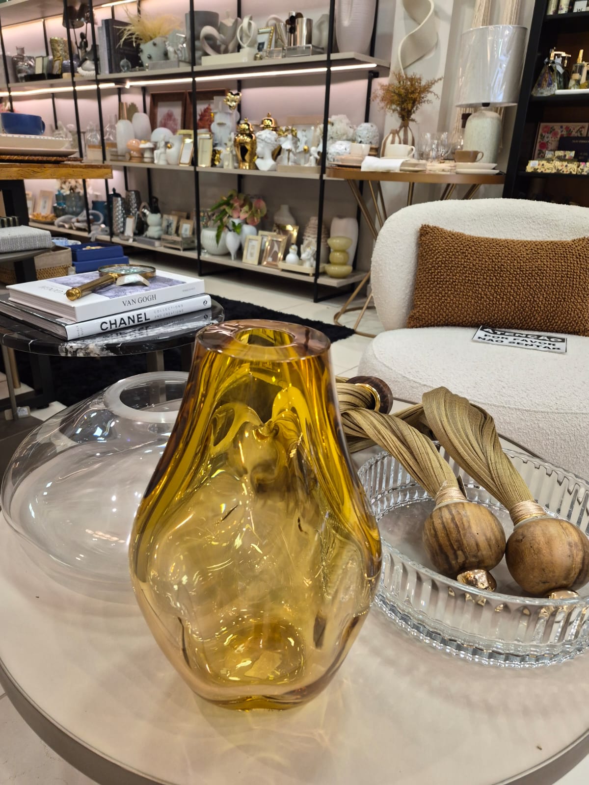Vaso Decorativo em Murano Soraya Âmbar - M - Imagem 4