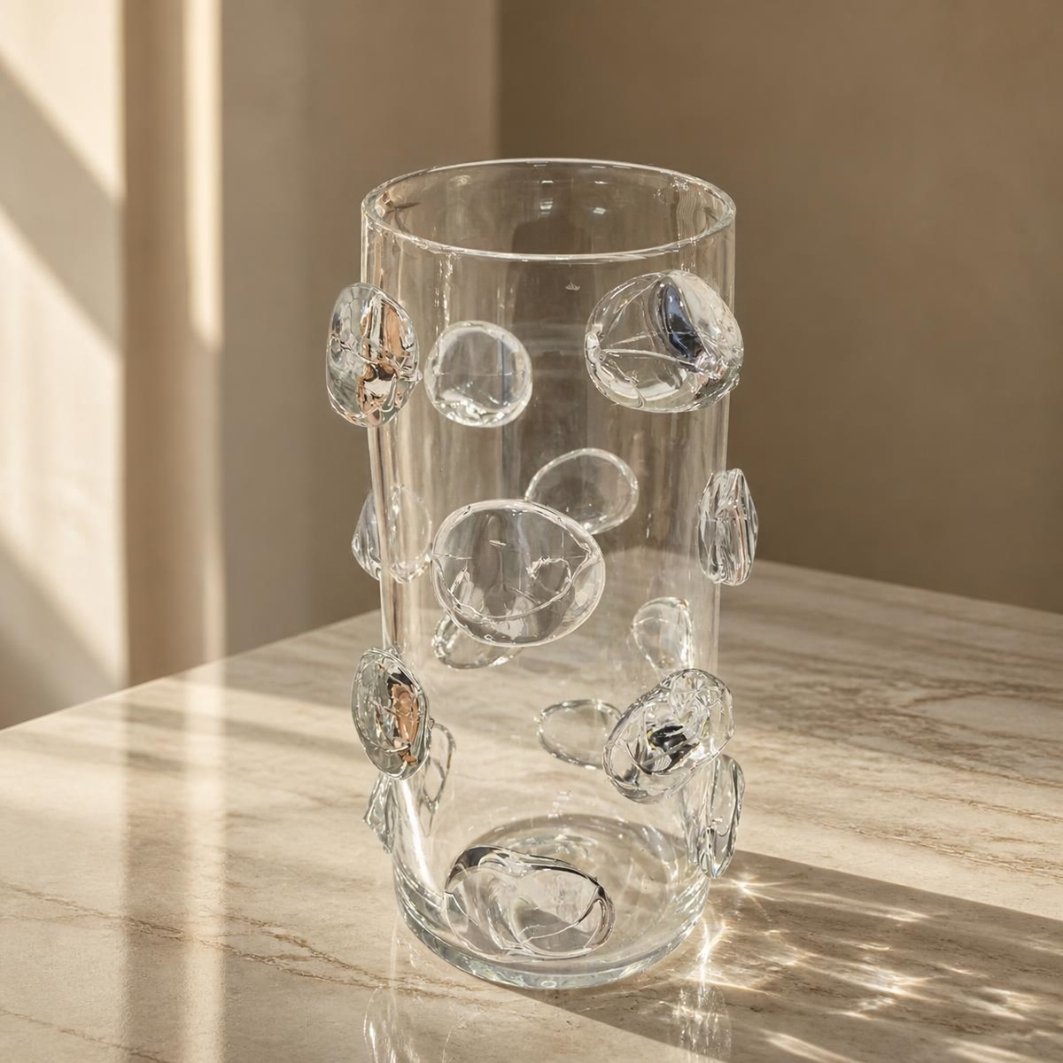 Vaso Decorativo em Vidro Incolor com Esferas - Imagem 3